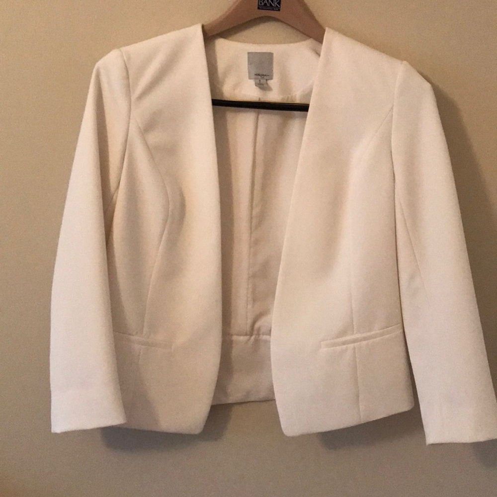 Halogen White Open Front Blazer